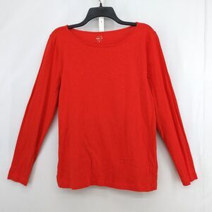 J. Crew Painter Tee Shirt Womens Size XL Orange Long Sleeve Boat Neck Top
